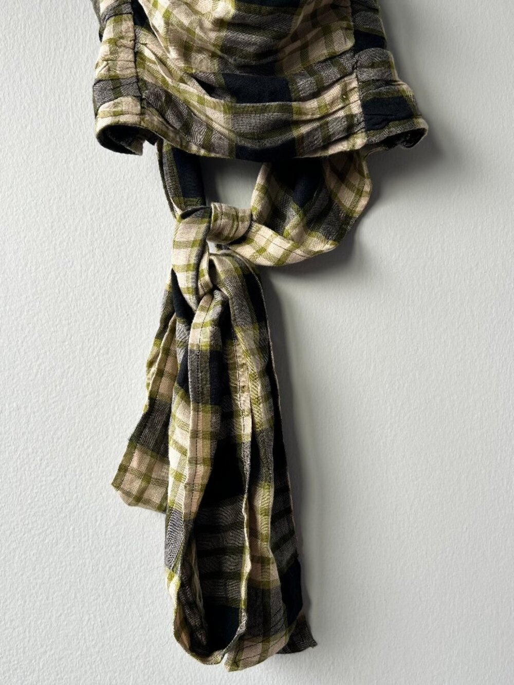 Free People FP One London Plaid Ruched Tie Front Cami Top XS - Picture 3 of 9